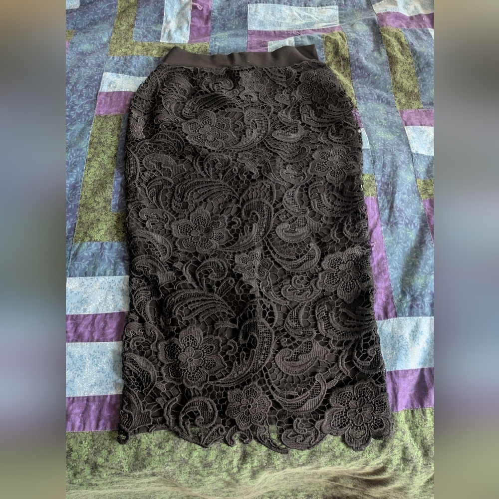 Sexy Black Lace Pencil Skirt Size Small